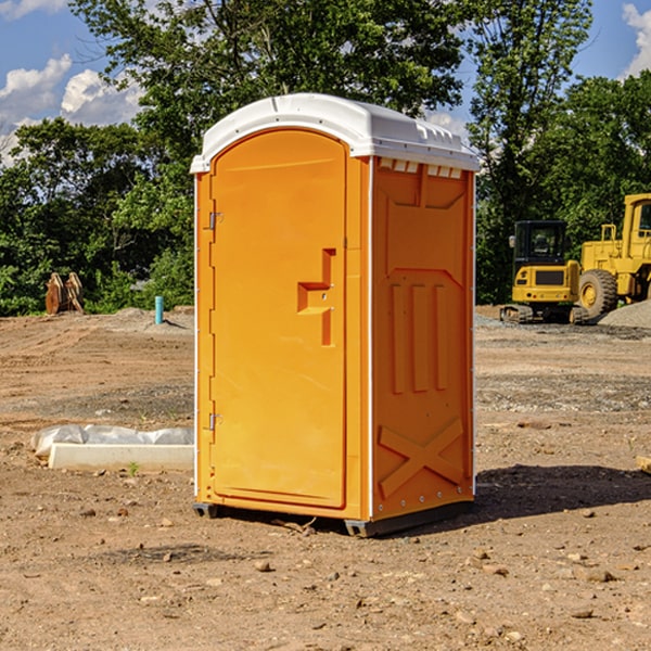 how often are the portable restrooms cleaned and serviced during a rental period in Clark County Missouri